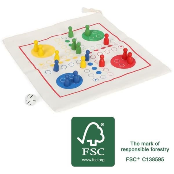 Resespel - SMALL FOOT - Ludo - 100 % FSC®-certifierat trä - Flerfärgad - 2 spelare eller fler