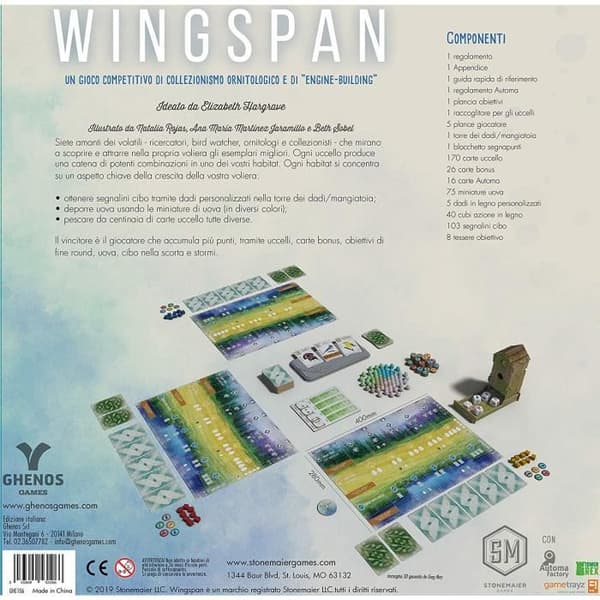 Brädspel - Ghenos Games - Wingspan - Från 10 år - 1 till 5 spelare