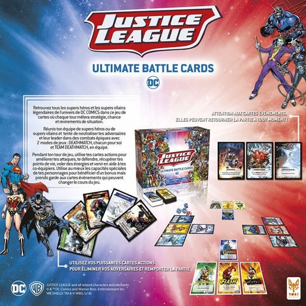 LA LEAGUE DES JUSTICIERS Ultimate Battle cards - Kortspel