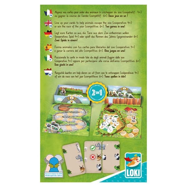 Zoo Run Iello brädspel - GENERISK - KVM SWITCH - För vuxna - Från 4 år - Flerfärgad