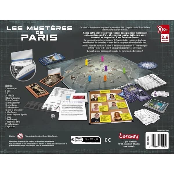 Brädspel - LANSAY - 75145 - Les Mystères De Paris 10+