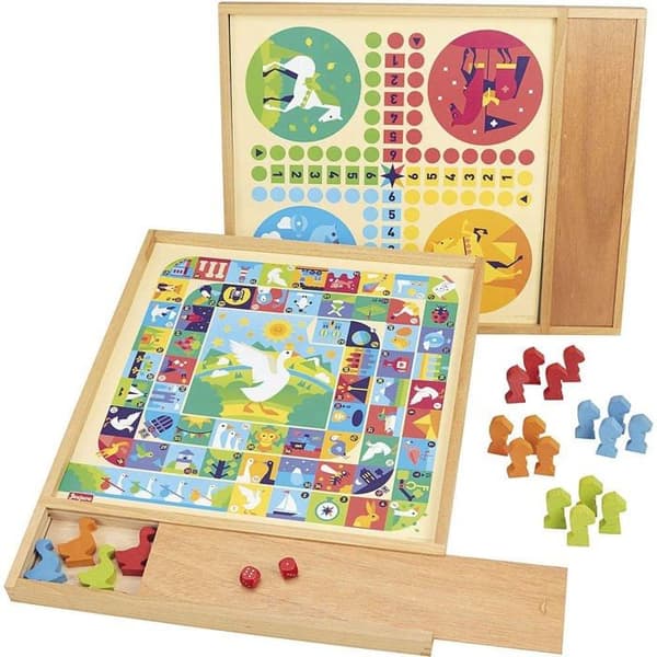JEUJURA Gås- och småhästspel - Bricka med träpenna