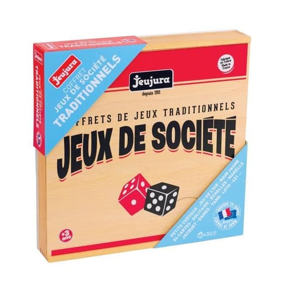 JEUJURA Traditionell Brädspel Box - Trälåda