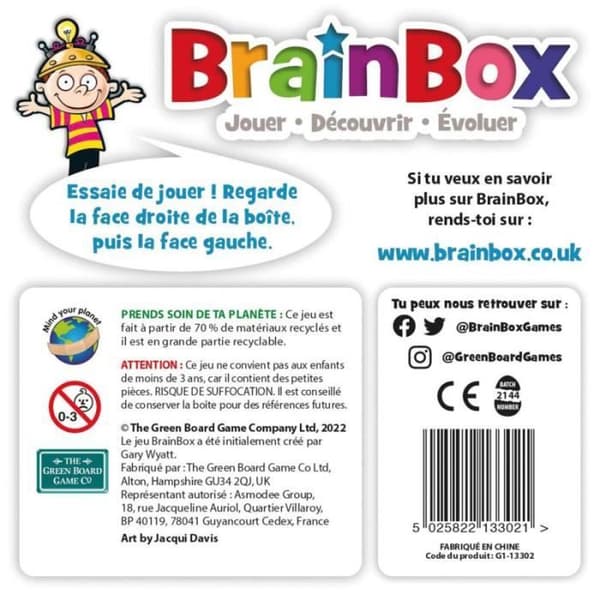 Brädspel - BrainBox - Djur - Observations- och minnesspel - 1 spelare eller fler - 8 år och uppåt