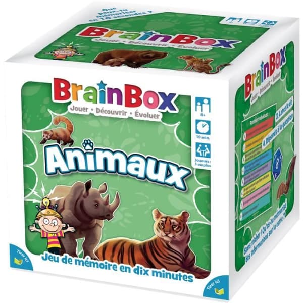Brädspel - BrainBox - Djur - Observations- och minnesspel - 1 spelare eller fler - 8 år och uppåt