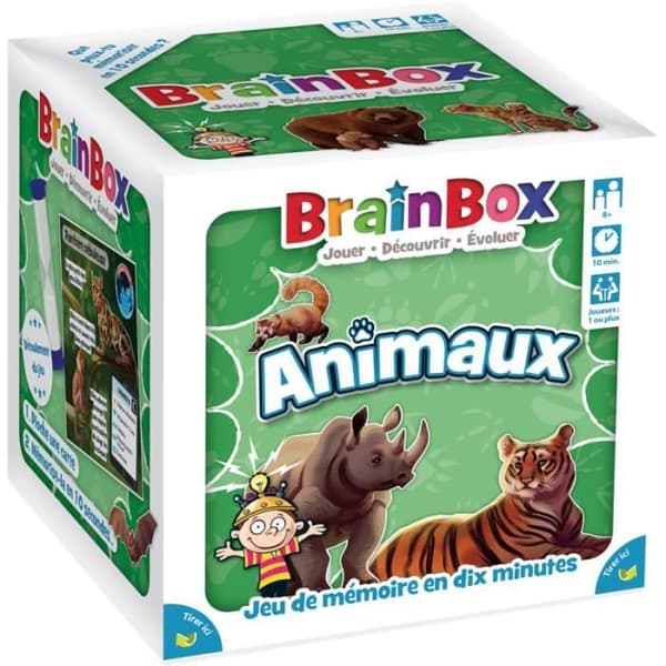Brädspel - BrainBox - Djur - Observations- och minnesspel - 1 spelare eller fler - 8 år och uppåt