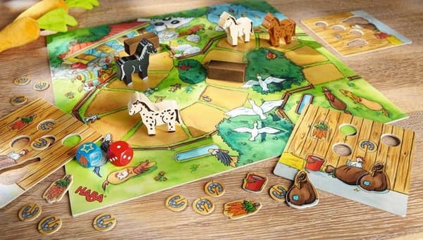 HABA - Hopp! Hopp! Låt oss galoppera! - Hästspel - Brädspel - 3 år och uppåt, 5445