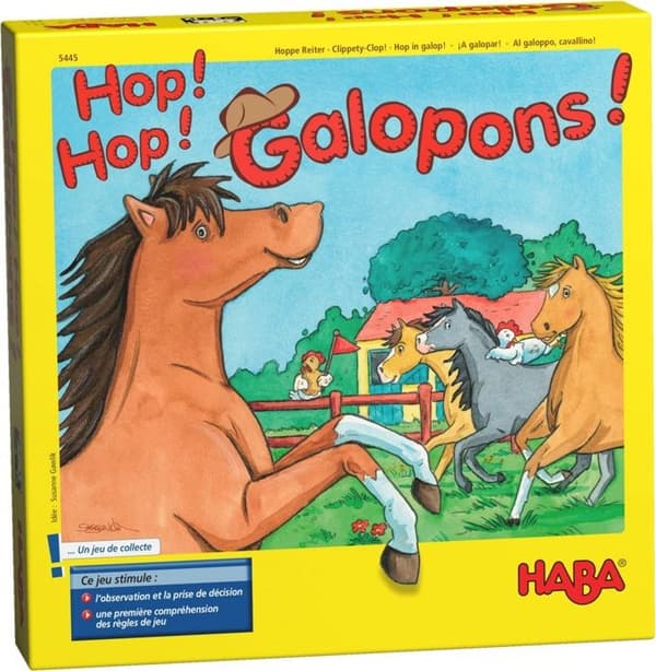 HABA - Hopp! Hopp! Låt oss galoppera! - Hästspel - Brädspel - 3 år och uppåt, 5445