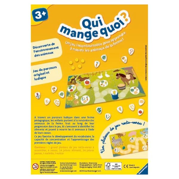 RAVENSBURGER Pedagogiskt spel Vem äter vad? - 3 år och +