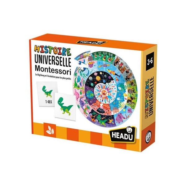 Utbildningsspel - Headu - Universell Historia Montessori - Montessori Metod - 6 år och uppåt - Blanda