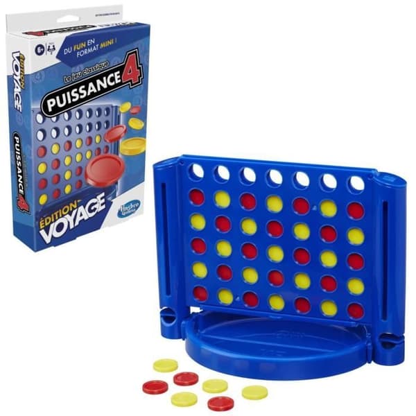 Power 4 Voyage, resebrädspel för 2 spelare, resespel, från 6 år och uppåt, Hasbro Gaming