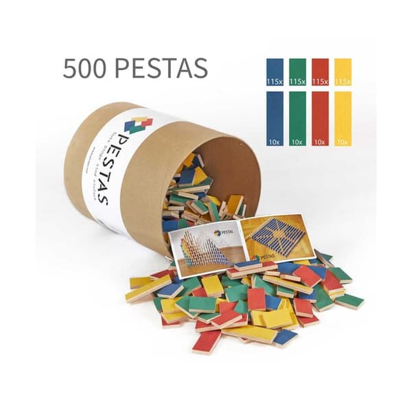 Pestas - fat med 500 Pestas dominobrickor