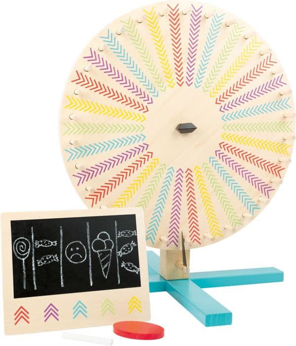 Brädspel - Small foot - 11371 - Wooden Wheel of Fortune - 30 färgfält - Blackboard - 5 år