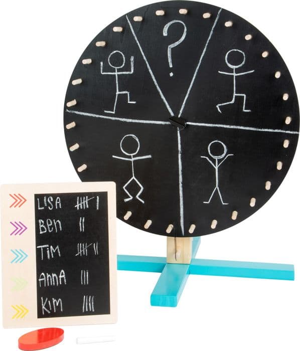 Brädspel - Small foot - 11371 - Wooden Wheel of Fortune - 30 färgfält - Blackboard - 5 år