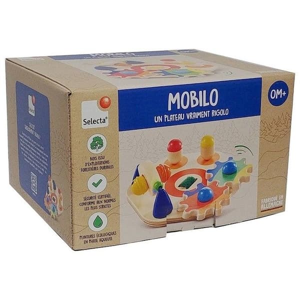 Rörelseplatta - Selecta - Mobilo - Trä - Röd - 12 månader och uppåt