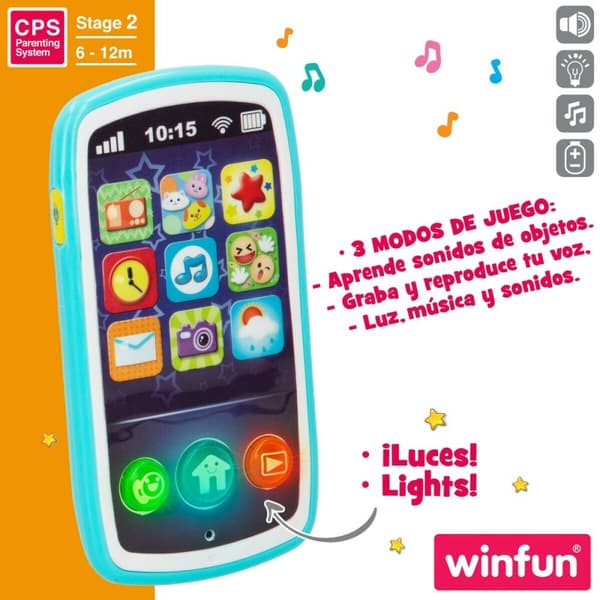 Legetøjstelefon Winfun 7,5 x 14 x 2 cm (6 enheder)