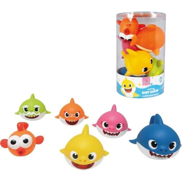 Set med 6 små mjuka hajar - Baby Shark - ODS 48821 - Flerfärgad - För Baby - Från 3 år