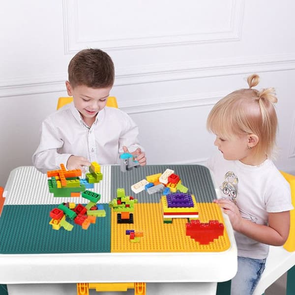 Aktivitetsbord - LARS360 - Multifunktionell - 1 bord + 2 stolar - 300 block - Säkert