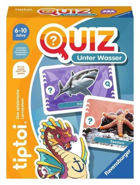 Ravensburger - 00192 - tiptoi Unterwasser Quiz Game för barn från 6 år för 1 till 4 spelare