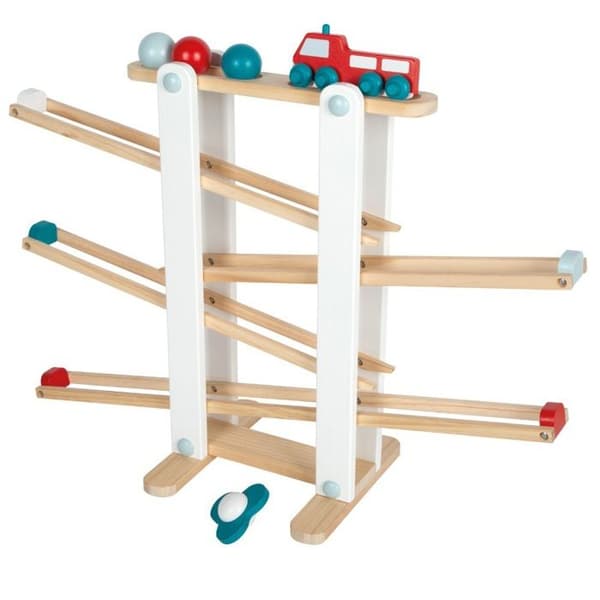 Trälek - Small foot company - Kulbana - 3 kulor - Rotationsdel - Brandbil