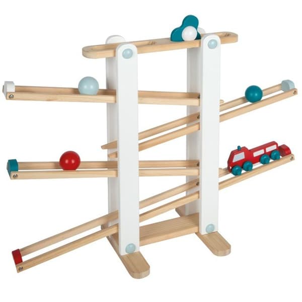 Trälek - Small foot company - Kulbana - 3 kulor - Rotationsdel - Brandbil