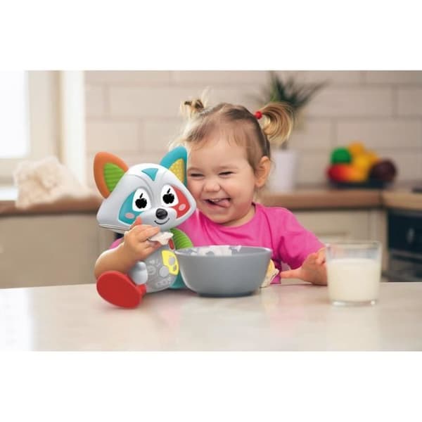 Baby Clementoni - Oliver, den lekfulla tvättbjörnen - Interaktivt spel - 4 spellägen: Känslor, Måltider, Berättelse och Utforskning.