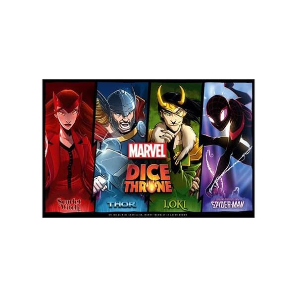 Lucky Duck Games Dice Throne Marvel Thor, Loki, Spider-Man, Scarlet Witch Strategispel