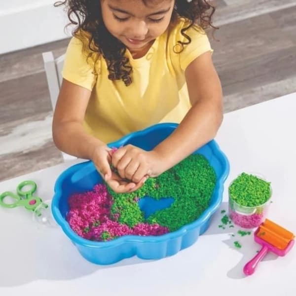Sensoriskt bac - Playfoam - Sensorisk station Pluffle - 2 färger - 3 verktyg - Finmotorik