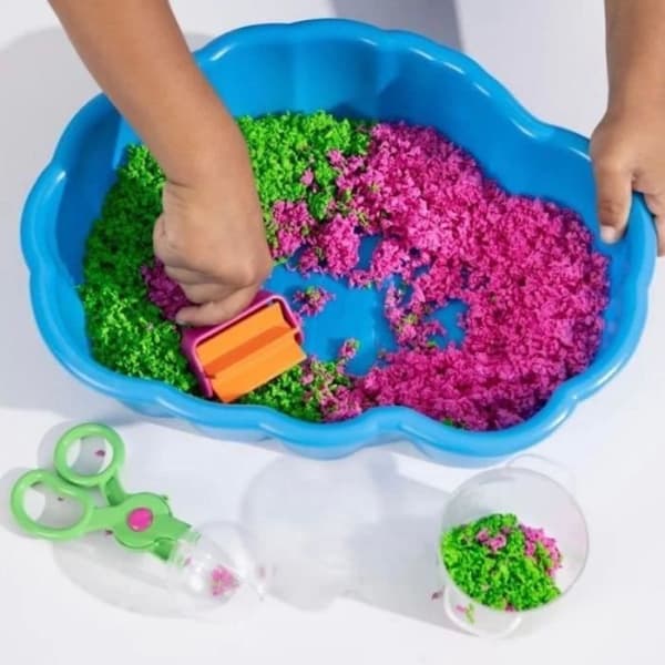Sensoriskt bac - Playfoam - Sensorisk station Pluffle - 2 färger - 3 verktyg - Finmotorik