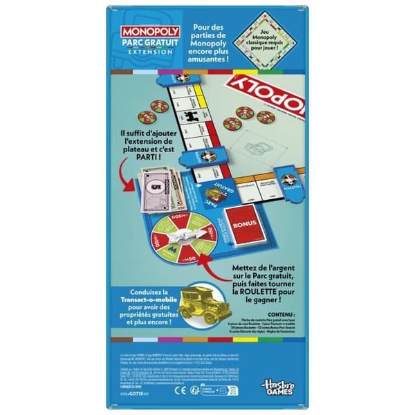 Monopoly Extension Park gratis, gör det klassiska Monopol-spelet roligare och snabbare, 2 till 6 spelare, 40 minuter, brädspel