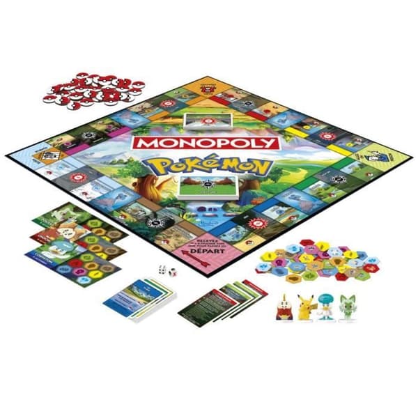 Pokémon Monopol, Brädspel, 2-4 spelare, Spel för barn och Pokémon-fans, Ca. 45 minuter, 8 år gammal