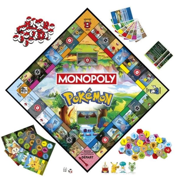 Pokémon Monopol, Brädspel, 2-4 spelare, Spel för barn och Pokémon-fans, Ca. 45 minuter, 8 år gammal