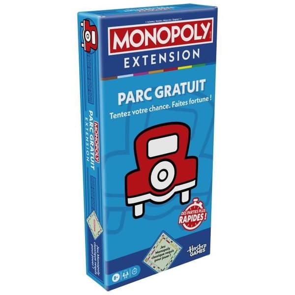Monopol Free Park Extension, gör klassiskt monopolspel roligare och snabbare, 2-6 spelare, 40 minuter, brädspel
