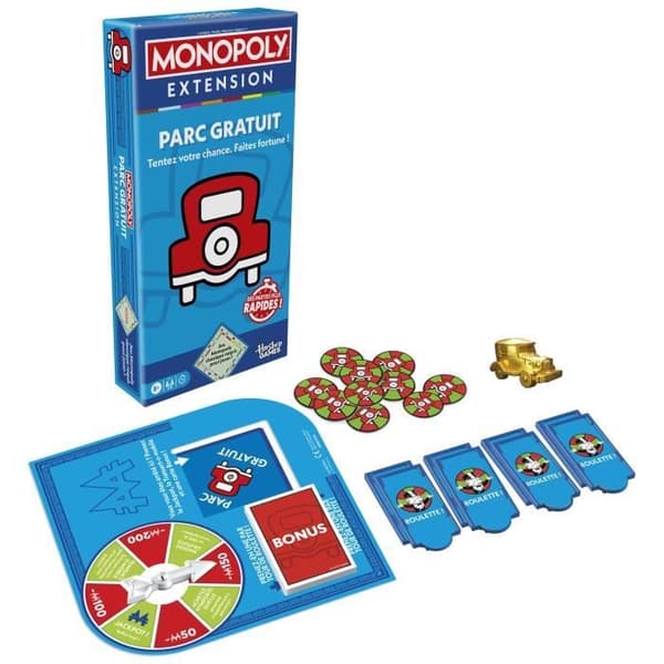 Monopol Free Park Extension, gör klassiskt monopolspel roligare och snabbare, 2-6 spelare, 40 minuter, brädspel