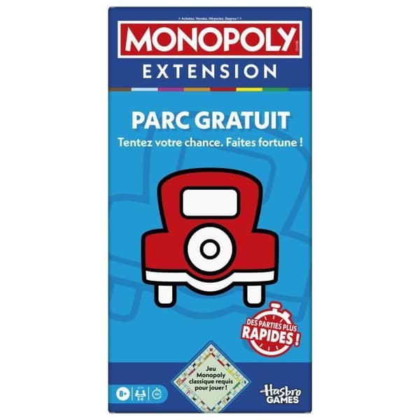 Monopol Free Park Extension, gör klassiskt monopolspel roligare och snabbare, 2-6 spelare, 40 minuter, brädspel