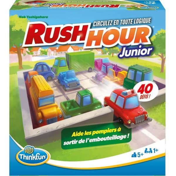 ThinkFun-Rush Hour Junior-Logikspel-Pussel-Trafikstockning-40 utmaningar 4 nivåer-1 spelare eller fler från 5 år gammal-Ravensburger-76604