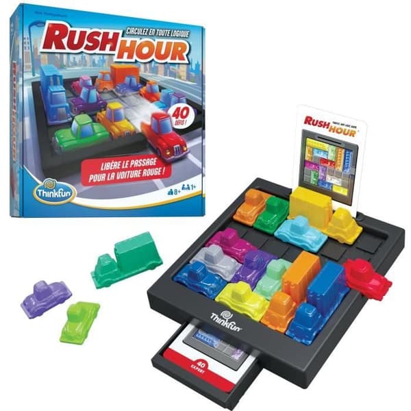 ThinkFun Rush Hou-Logic-spel-Pussel-Trafikstockning-40 utmaningar 4 nivå-1 Spelare eller mer-från 8 år-Ravensburger-Mixed-6600