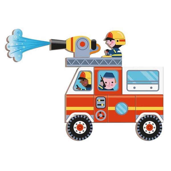 Magnéti'Book Firefighters - Magnetiskt utbildningsspel 60 magneter + 18 modeller - Barnleksak i FSC-kartong - Från 3 år