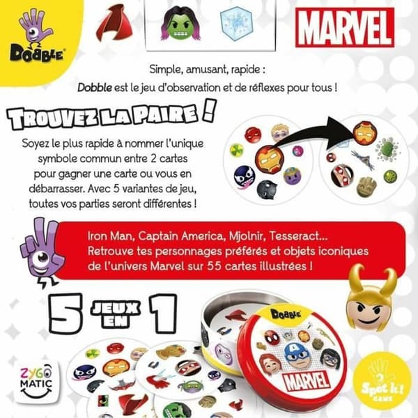 Utbildningsspel Asmodee Dobble: Marvel