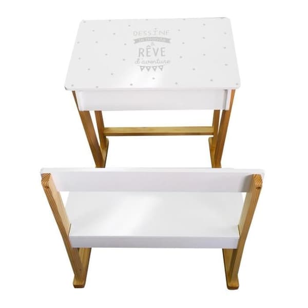 Barnskrivbord Barn Andra Beige, Vit