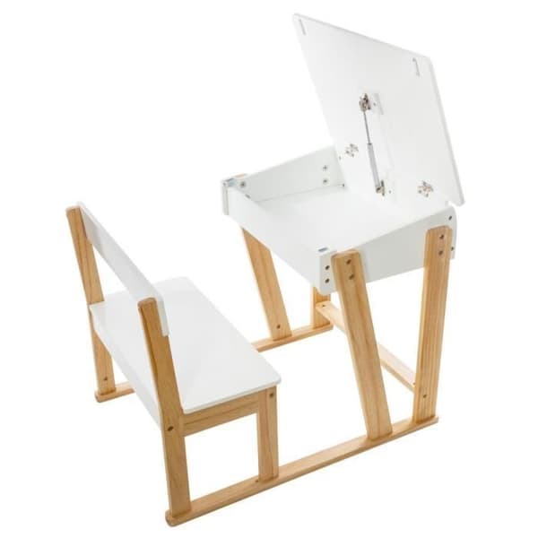 Barnskrivbord Barn Andra Beige, Vit