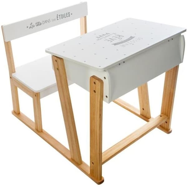 Barnskrivbord Barn Andra Beige, Vit