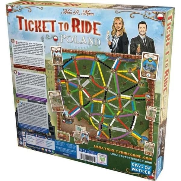 Brädspel Days of Wonder Les Aventuriers du Rail : Polen - blå/svart/rosa - TU