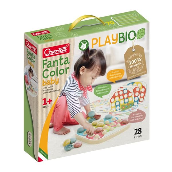 Quercetti - 84405 FantaColor Baby Play Organic; Pedagogiskt spel för den första åldern
