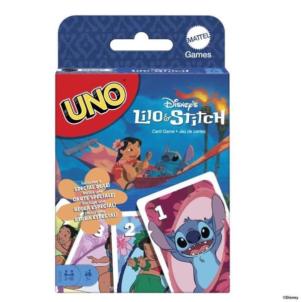 Mattel Games - Disney UNO Lilo and Stitch - Kortspel för barn och familj JCC10