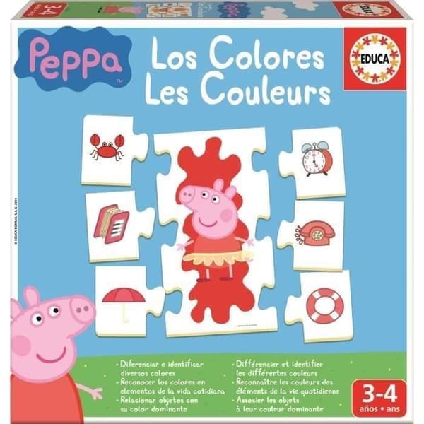 Pedagogiskt aktivitetsspel PEPPA PIG The Colors - EDUCA - För pojkar och flickor från 3 år