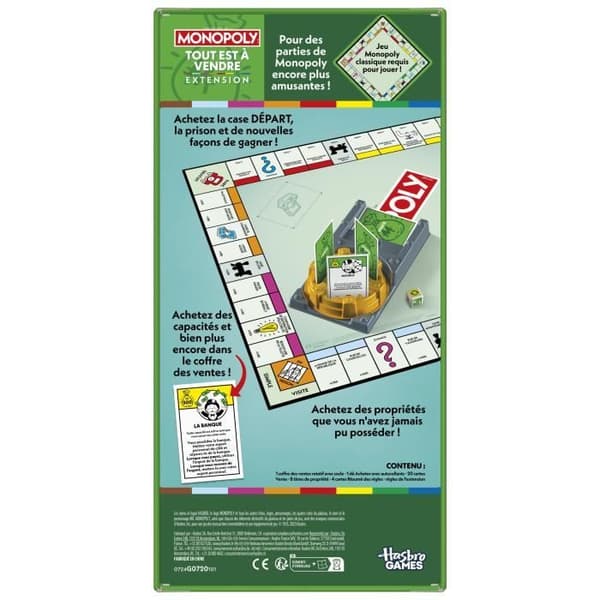 Monopolexpansion Allt är till salu, gör det klassiska monopolspelet roligare och snabbare, Brädspel, 2-6 spelare, 40
