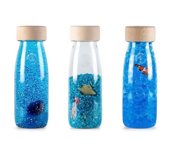 Sensory bottles - PETIT BOUM - Pack Serenity - Blå - Avkoppling - 12 månader och uppåt