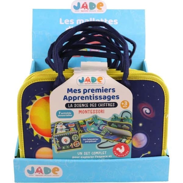 Space Activity Pouch - Montessori - JADE - Pedagogiskt spel - Resor - Sensoriskt - Barnspel - Fransk design