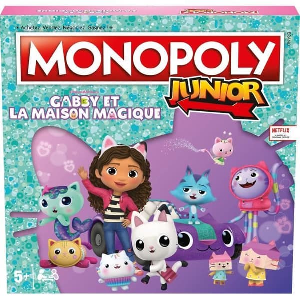 Sällskapsspel - WINNING MOVES - Monopoly Junior Gabby och det Magiska Huset - Barnversion Gabby's Dollhouse